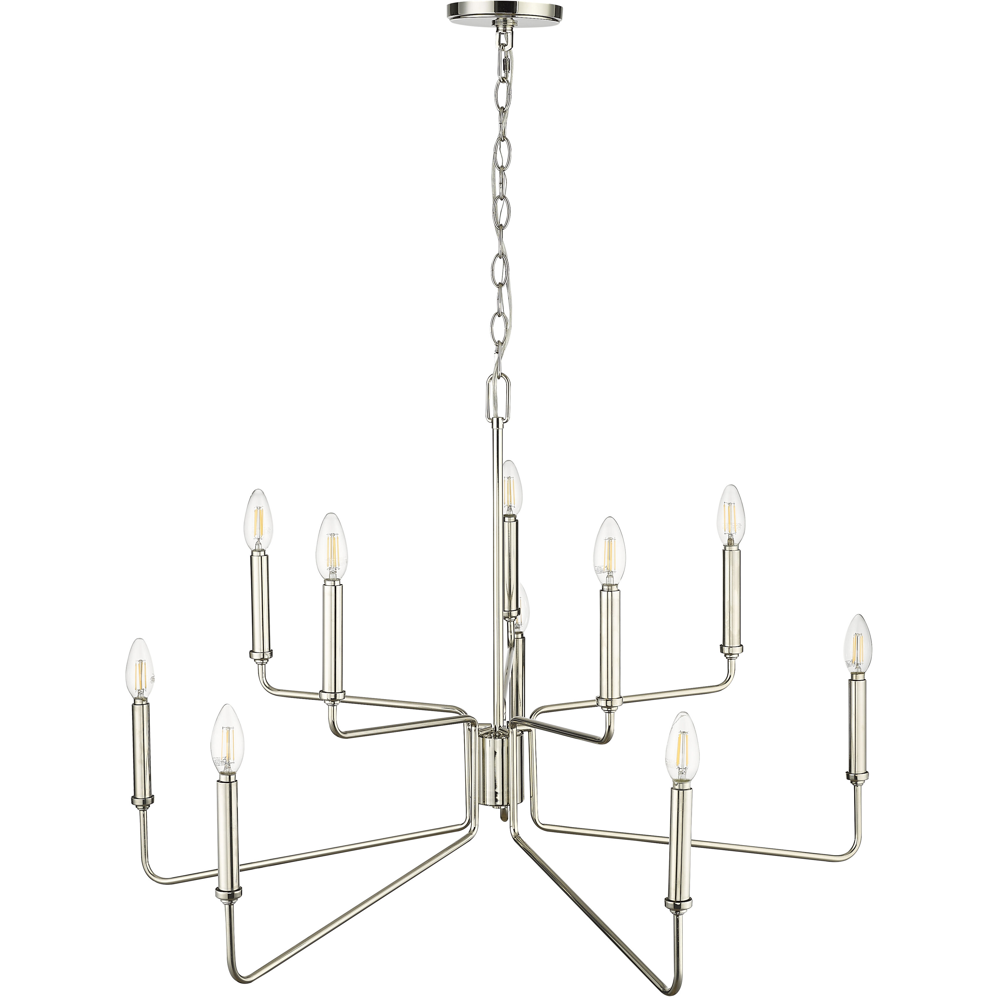 Raven 10 Light 36.1 inch Polished Nickel Chandelier Ceiling Light